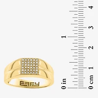Effy Final Call Limited Quantities! Mens 1/6 CT. T.W. Natural White Diamond 14K Gold Over Silver Fashion Ring
