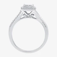 H -I/ I1 Womens 1/2 CT. T.W. Lab Grown White Diamond Sterling Silver Side Stone Halo Bridal Set