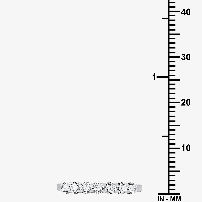 (G,Si1-Si2) Womens 2MM 1/2 CT. T.W. Lab Grown White Diamond Sterling Silver Wedding Band