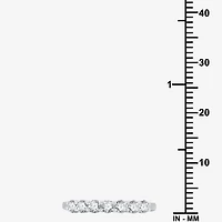 (G,Si1-Si2) Womens 2MM 1/2 CT. T.W. Lab Grown White Diamond Sterling Silver Wedding Band