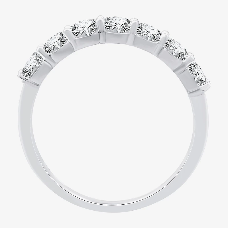 (G,Si1-Si2) Womens 2MM 1 CT. T.W. Lab Grown White Diamond Sterling Silver Wedding Band
