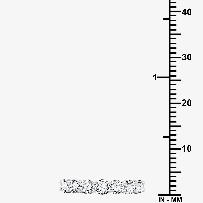 (G,Si1-Si2) Womens 2MM 1 CT. T.W. Lab Grown White Diamond Sterling Silver Wedding Band