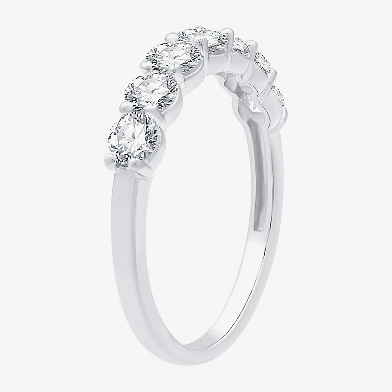 (G,Si1-Si2) Womens 2MM 1 CT. T.W. Lab Grown White Diamond Sterling Silver Wedding Band