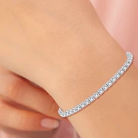 (G, Si1-Si2) Womens 4 CT. T.W. Lab Grown White Diamond Sterling Silver 7.5 Inch Tennis Bracelet