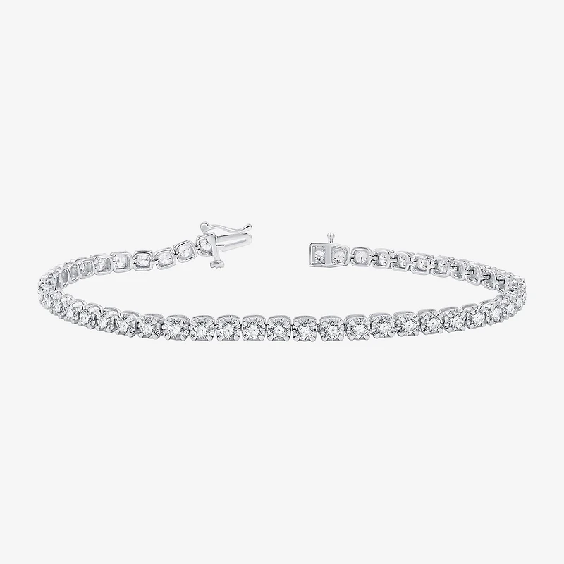 (G, Si1-Si2) Womens 4 CT. T.W. Lab Grown White Diamond Sterling Silver 7.5 Inch Tennis Bracelet