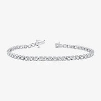 (G, Si1-Si2) Womens 4 CT. T.W. Lab Grown White Diamond Sterling Silver 7.5 Inch Tennis Bracelet