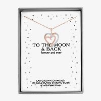 Diamond Accent (G-H, Si2-I1) Womens Lab Grown White Sterling Silver Heart 18 Inch Pendant Necklace