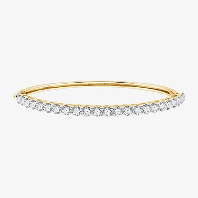 (F, Si1-Si2) Womens 5 CT. T.W. Lab Grown White Diamond Sterling Silver Round Bangle Bracelet