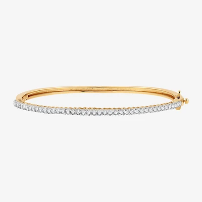 (G, Si1-Si2) Womens 1 CT. T.W. Lab Grown White Diamond Sterling Silver Round Bangle Bracelet