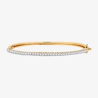 (G, Si1-Si2) Womens 1 CT. T.W. Lab Grown White Diamond Sterling Silver Round Bangle Bracelet