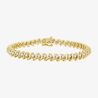 G / Si1-Si2) Womens 3 CT. T.W. Lab Grown White Diamond 14K Gold Over Silver Inch Tennis Bracelet