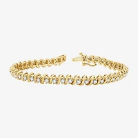 G / Si1-Si2) Womens 3 CT. T.W. Lab Grown White Diamond 14K Gold Over Silver Inch Tennis Bracelet