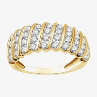 (G, Si1-Si2) Womens 1 CT. T.W. Lab Grown White Diamond 14K Gold Over Silver Band