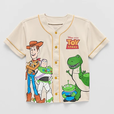 Disney Collection Little & Big Kid Boys Crew Neck Buzz Lightyear Toy Story Woody Short Sleeve Jersey