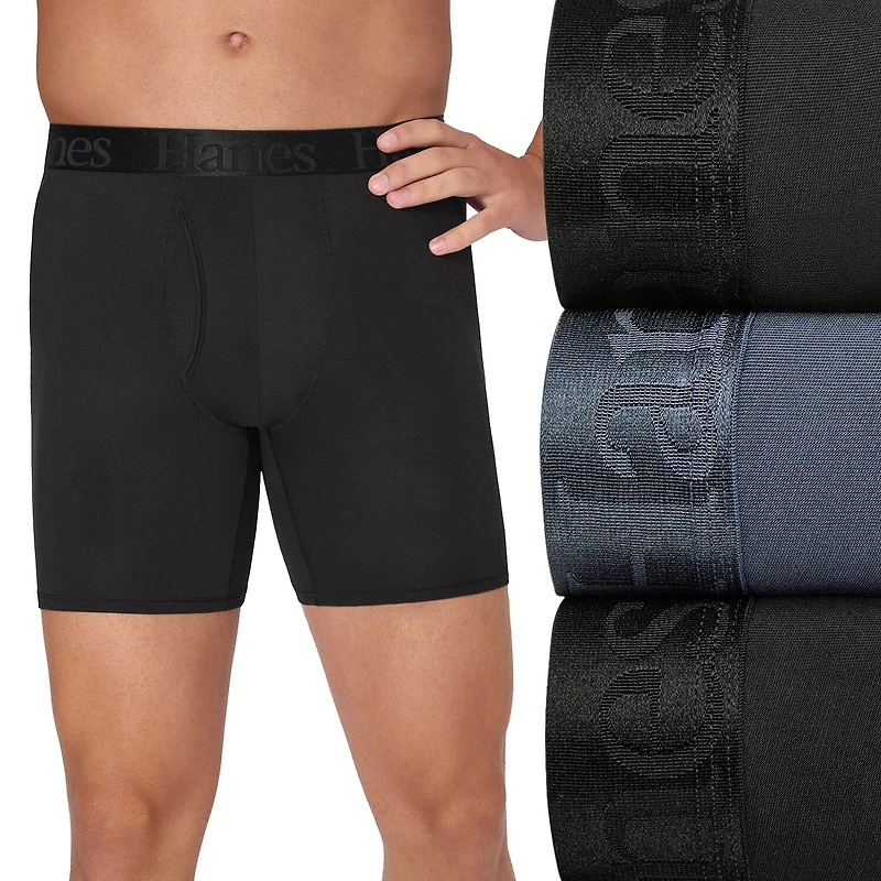 Hanes Originals Supersoft Total Support Pouch Mens 3 Pack Boxer Briefs Uosba3