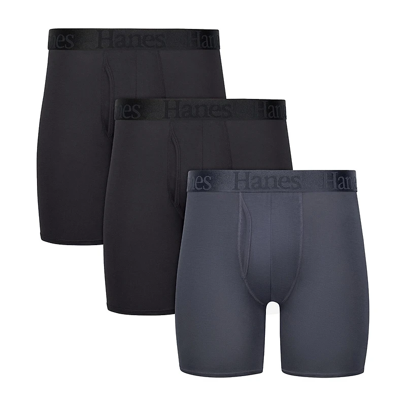 Hanes Originals Supersoft Total Support Pouch Mens 3 Pack Boxer Briefs Uosba3