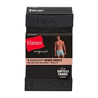Hanes Originals Supersoft Mens 3 Pack Cooling Multi-Pack Comfort Waistband Trunks Uo2ta3