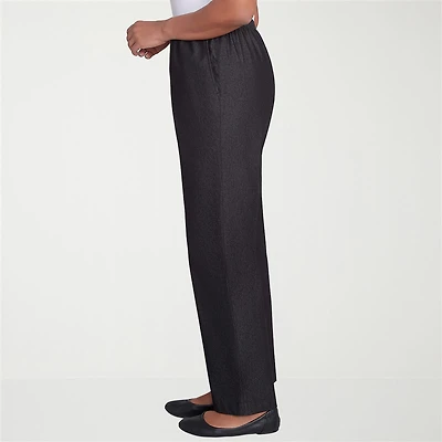 Alfred Dunner Classics Womens Straight Mid Rise Pull-On Pant