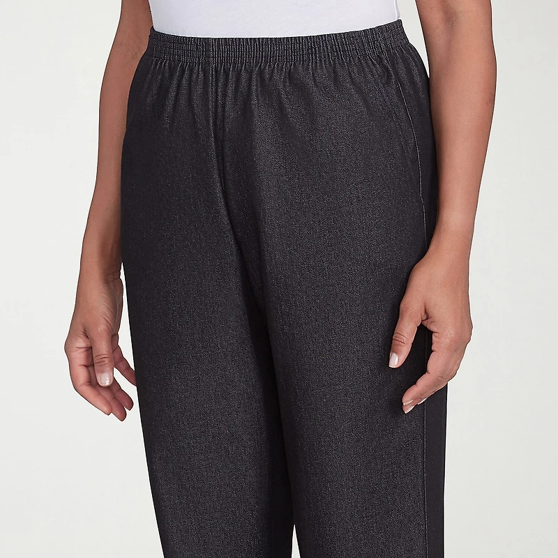Alfred Dunner Classics Womens Straight Mid Rise Pull-On Pant