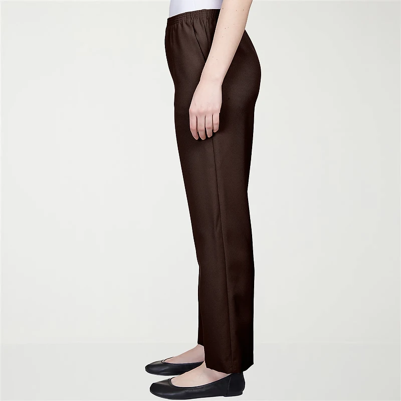 Alfred Dunner Classics Womens Straight Mid Rise Pull-On Pant