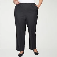 Alfred Dunner Classics Womens Plus Straight Pull-On Pants