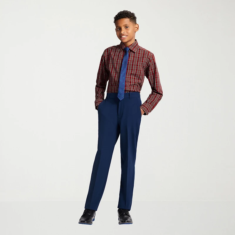 TFW Little & Big Kid Boys Long Sleeve Point Collar Shirt + Tie Set