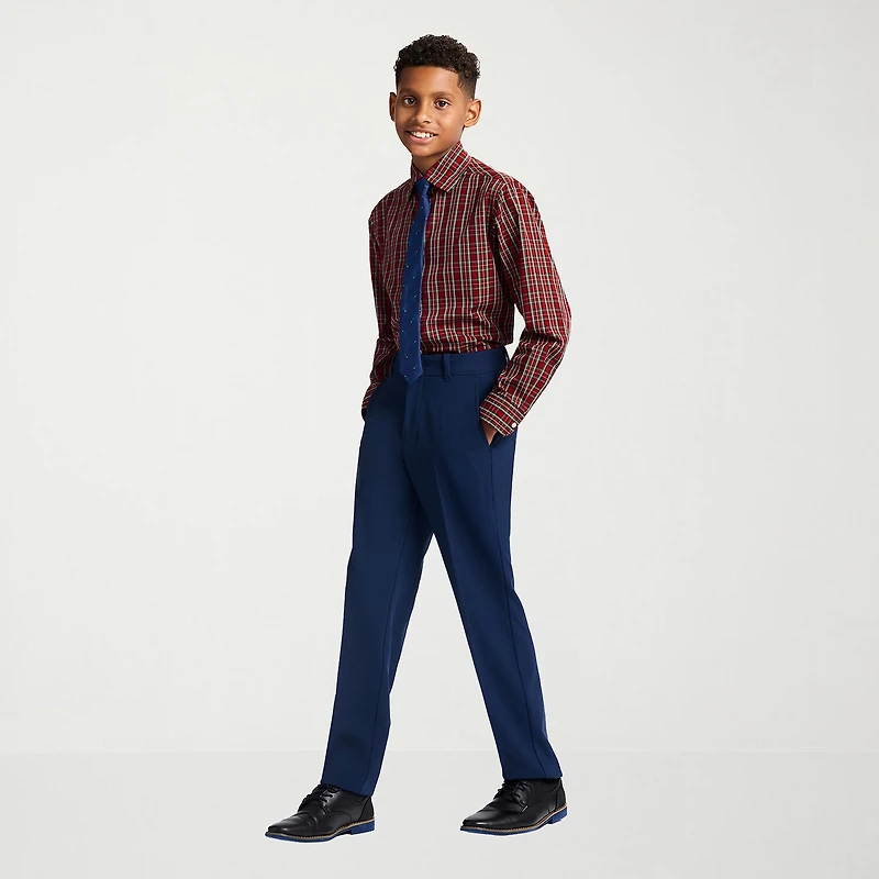 TFW Little & Big Kid Boys Long Sleeve Point Collar Shirt + Tie Set