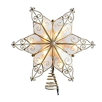 Kurt Adler 10-Light 6-Point Capiz Star Treetop Christmas Tree Topper