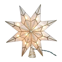 Kurt Adler 8-Point Gold Capiz Star Christmas Tree Topper
