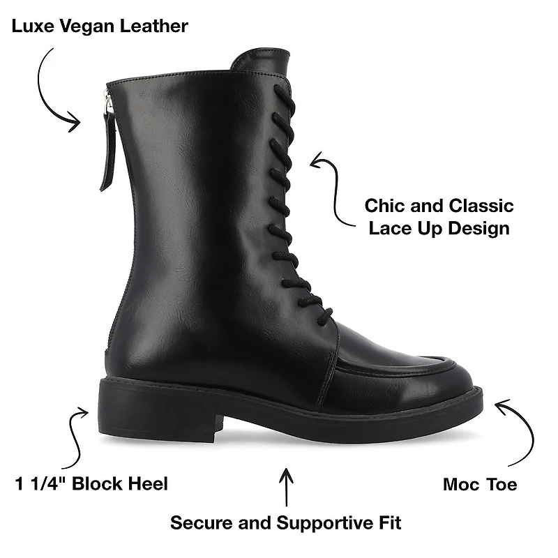 Journee Collection Womens Nikks Block Heel Lace Up Boots