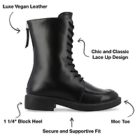 Journee Collection Womens Nikks Block Heel Lace Up Boots