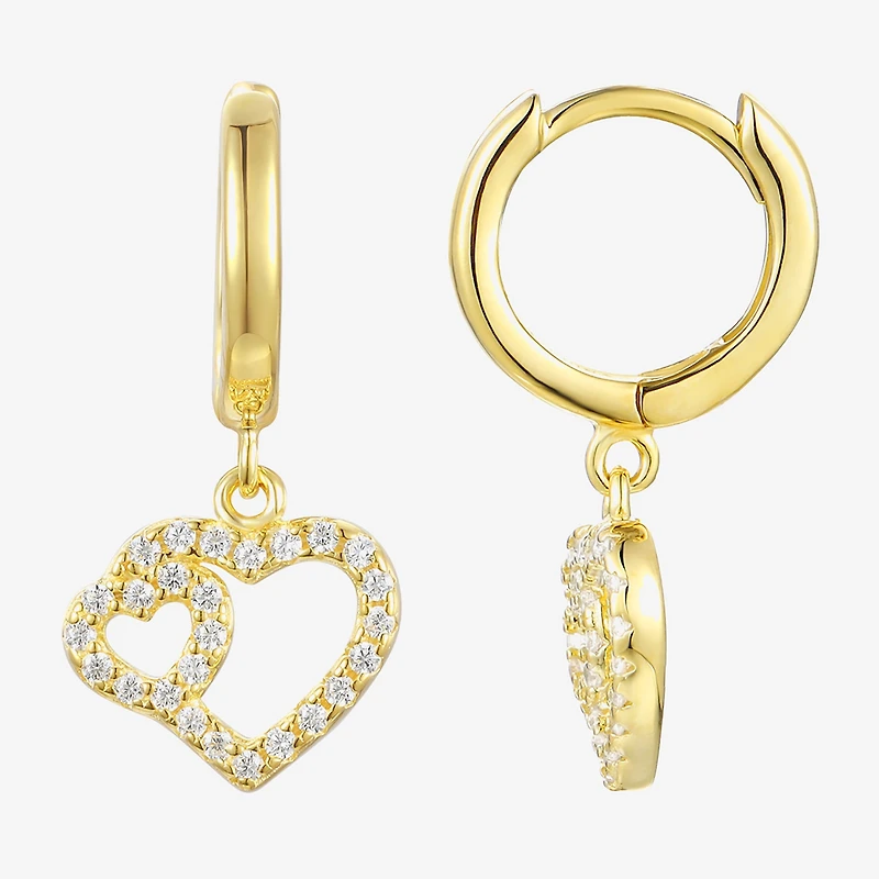 Girls 3/8 CT. Lab Created Cubic Zirconia 14K Gold Over Silver Drop Earrings