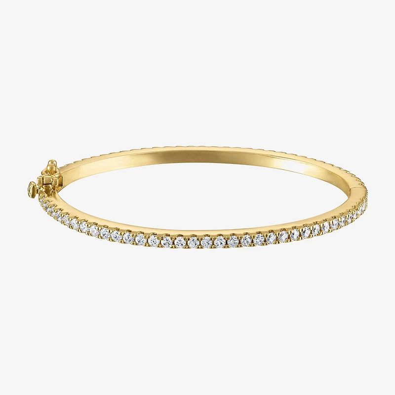 Girls 3 1/4 CT. Lab Created Cubic Zirconia 14K Gold Over Brass Bangle Bracelet