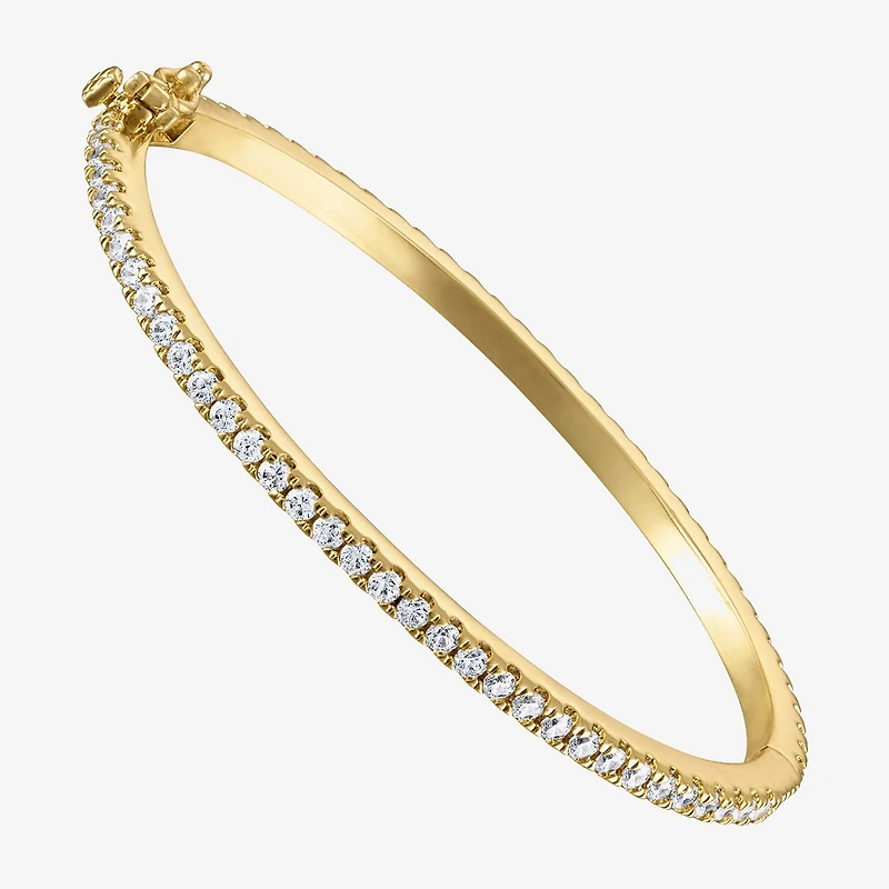 Girls 3 1/4 CT. Lab Created Cubic Zirconia 14K Gold Over Brass Bangle Bracelet