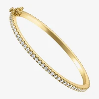 Girls 3 1/4 CT. Lab Created Cubic Zirconia 14K Gold Over Brass Bangle Bracelet