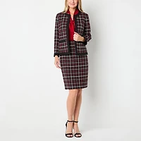 Black Label by Evan-Picone Plaid Womens Regular Fit Suit Jacket