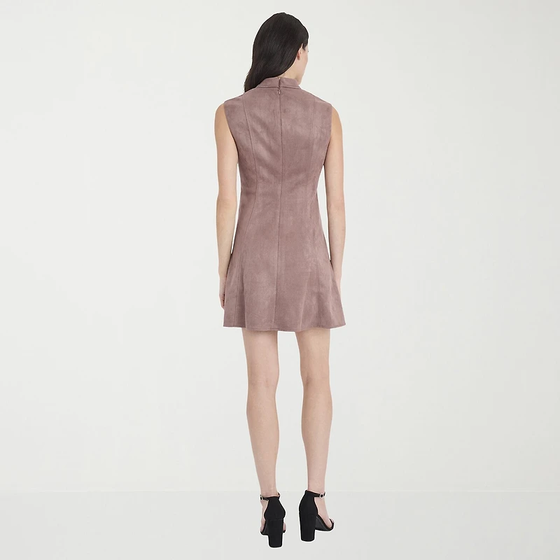 Clover And Sloane Womens High Neck Sleeveless Fit + Flare Dress
