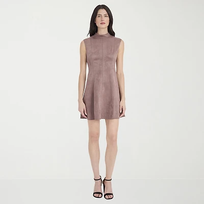 Clover And Sloane Womens High Neck Sleeveless Fit + Flare Dress
