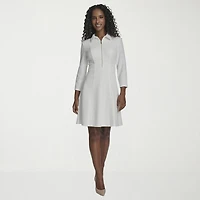 Marc New York Womens 3/4 Sleeve Fitted Fit + Flare Dress