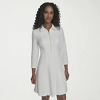 Marc New York Womens 3/4 Sleeve Fitted Fit + Flare Dress