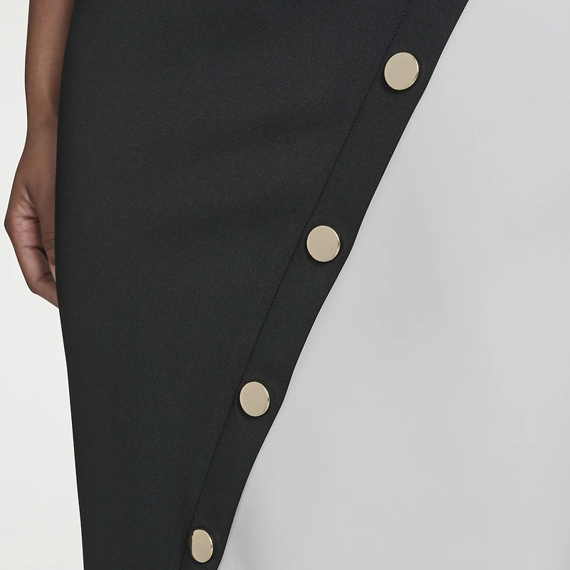 Marc New York Womens Crew Neck Short Sleeve Sheath Dress