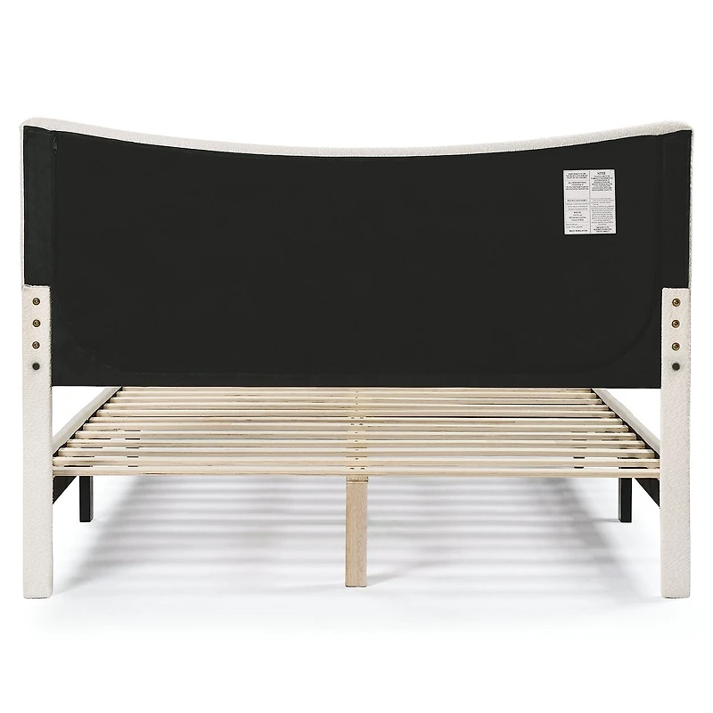Lumi Wingback Upholstered Queen Bed