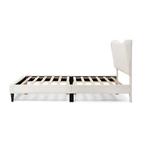 Lumi Wingback Upholstered Queen Bed