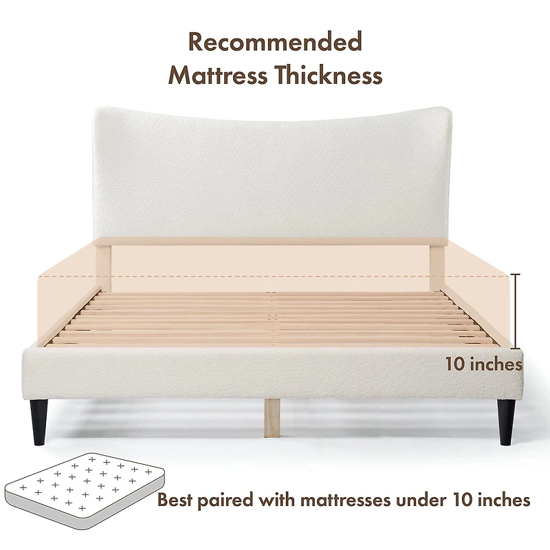 Lumi Wingback Upholstered Queen Bed