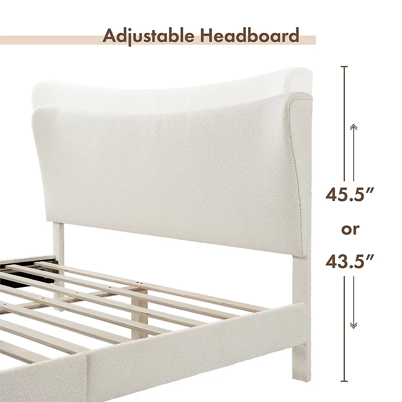 Lumi Wingback Upholstered Queen Bed