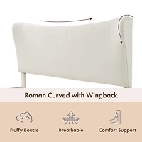 Lumi Wingback Upholstered Queen Bed