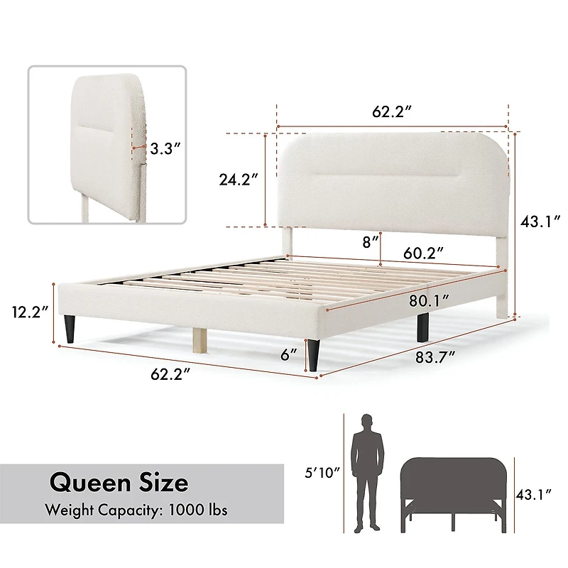 Lumi Upholstered Panel Queen Bed