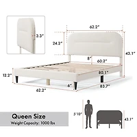 Lumi Upholstered Panel Queen Bed