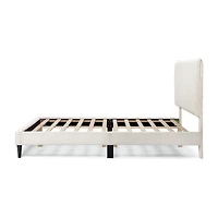 Lumi Boucle Fabric Queen Bed