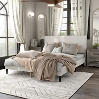 Lumi Boucle Fabric Queen Bed